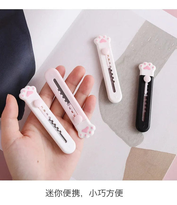 Planet Gates black Kawaii Mini Pocket Cat Paw Art Utility Knife Express Box Knife Paper Cutter Craft Wrapping Refillable Blade Stationery Big sale