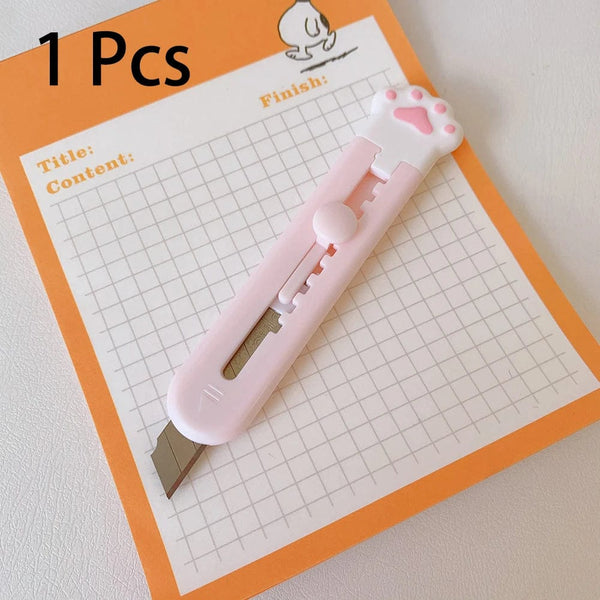 Planet Gates black Kawaii Mini Pocket Cat Paw Art Utility Knife Express Box Knife Paper Cutter Craft Wrapping Refillable Blade Stationery Big sale