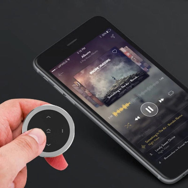 Planet Gates Black Kebidu Wireless Bluetooth Media Steering Wheel Remote Control Mini Mp3 Remote Controller For Android IOS Smartphone Controller