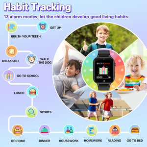 Planet Gates Black KGG Kids Smart Watches For Girls Boys 26 Games Touch Screen  Camera Pedometer Video MP3 Alarm Kids Digital Watch Birthday Gift