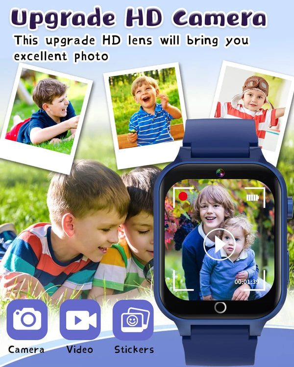 Planet Gates Black KGG Kids Smart Watches For Girls Boys 26 Games Touch Screen  Camera Pedometer Video MP3 Alarm Kids Digital Watch Birthday Gift