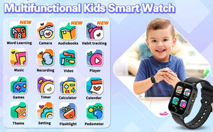 Planet Gates Black KGG Kids Smart Watches For Girls Boys 26 Games Touch Screen  Camera Pedometer Video MP3 Alarm Kids Digital Watch Birthday Gift