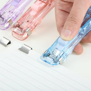 Planet Gates Black KHINSUN Paper Clipper Staplers Push Clamp File Documents Binding Tool Stapling Machine Paper Clips With Refills Office Supplies