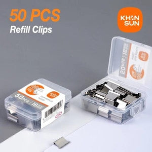 Planet Gates Black KHINSUN Paper Clipper Staplers Push Clamp File Documents Binding Tool Stapling Machine Paper Clips With Refills Office Supplies