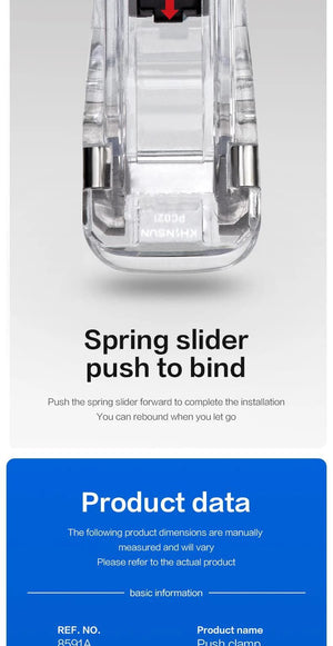 Planet Gates Black KHINSUN Paper Clipper Staplers Push Clamp File Documents Binding Tool Stapling Machine Paper Clips With Refills Office Supplies