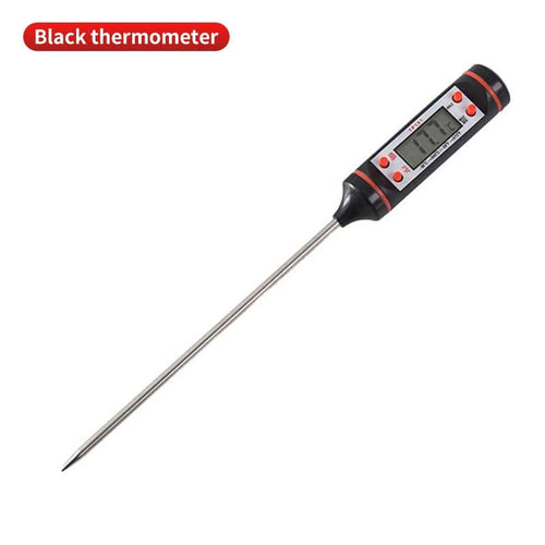 Planet Gates Black Kitchen Food Baking Digital Thermometer Electronic Probe Type Digital Display Liquid Grill Thermometer