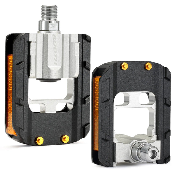 Planet Gates Black KOOTU Bicycle pedals Aluminum alloy material is strong and durable Folding pedals Universal bicycle pedals sealed bearings