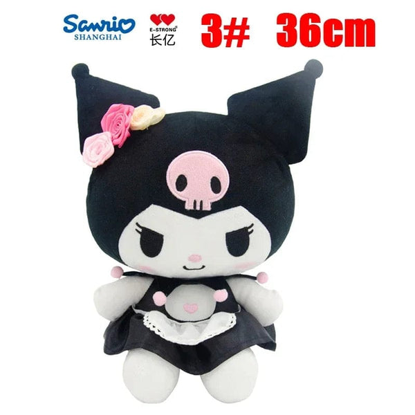 Planet Gates Black Kuromi 36cm Anime Sanrio Kuromi Hello Kitty Kawaii My Melody Stuffed Plush Toys Cute Dolls Pendant Keychain Birthday Party Gift For Girl Kid