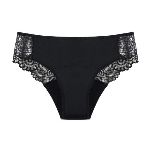 Planet Gates Black / L / 1pc Teenager Menstrual Panties 4-Layer Leakproof Hollow Sexy Lace Fast Absorption Women Underwear Heavy Flow Girls Period Briefs