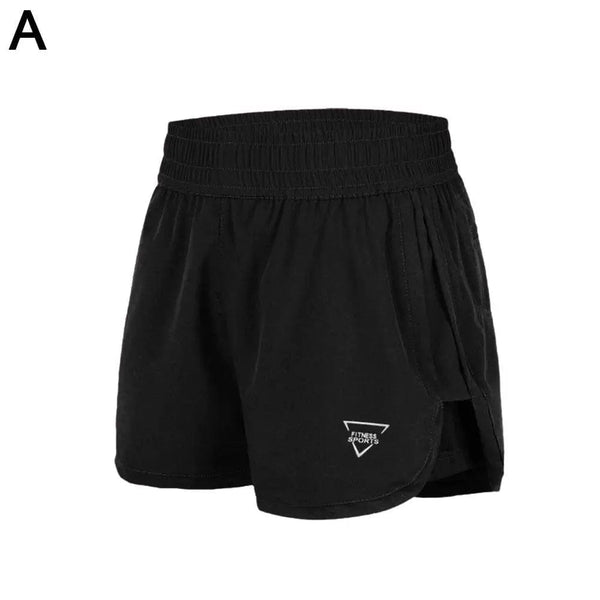 Planet Gates black L / China Women Elastic High Waist Short Pants Fake Two Pieces Yoga Leggings Running Training Shorts Casual Quick Dry Fitness Shorts