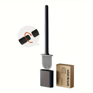 Planet Gates Black - Leak Proof 1pc, Detachable Soft Rubber Toilet Brush With No Dead Angle Cleaning - Easy To Use And Effective