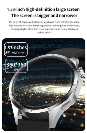 Planet Gates Black leather / NFC GT4 Pro 2024 New GPS Smart Watch Men For Huawei GT4Pro HD Screen Bluetooth Call Watches NFC IP68 Waterproof Blood Sugar Smartwatch Woman