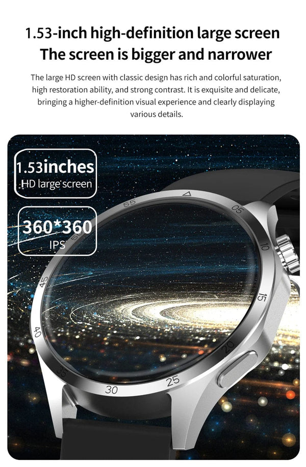 Planet Gates Black leather / NFC GT4 Pro 2024 New GPS Smart Watch Men For Huawei GT4Pro HD Screen Bluetooth Call Watches NFC IP68 Waterproof Blood Sugar Smartwatch Woman