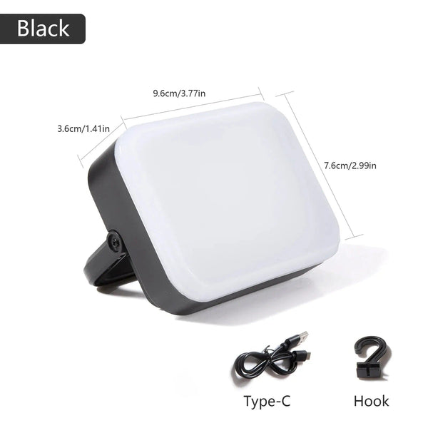 Planet Gates black LED Camping Light USB Charging Portable Tent Lantern Emergency Flashlight Night Fourth Gear Dimming Outdoor Hiking