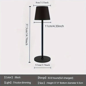 Planet Gates Black LED Desk Lamp Bar Restaurant Ambiance Wireless Table Lamps Study Office Light Waterproof Touch Lamp With USB Charging