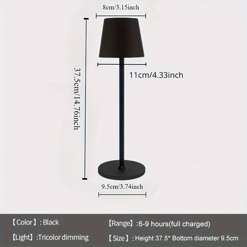 Planet Gates Black LED Desk Lamp Bar Restaurant Ambiance Wireless Table Lamps Study Office Light Waterproof Touch Lamp With USB Charging