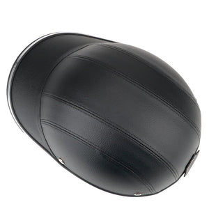 Planet Gates black LEEPEE For Cafe Racer Chopper Scooter Safety Hard Hat Half Face Vintage Summer Cap Motorcycle Half Helmet Baseball Cap Style