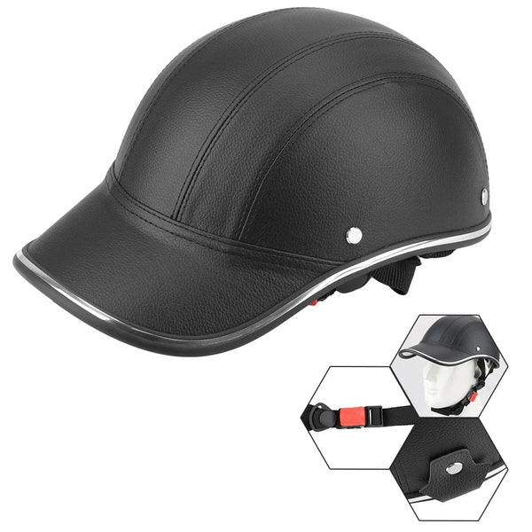 Planet Gates black LEEPEE For Cafe Racer Chopper Scooter Safety Hard Hat Half Face Vintage Summer Cap Motorcycle Half Helmet Baseball Cap Style