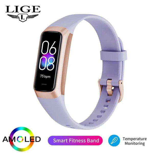 Planet Gates black LIGE Amoled Smart Watch Men 2023 Smart Band Women Heart Rate Blood Smartwartch Waterproof Smart Bracelet Sport Fitness Tracker