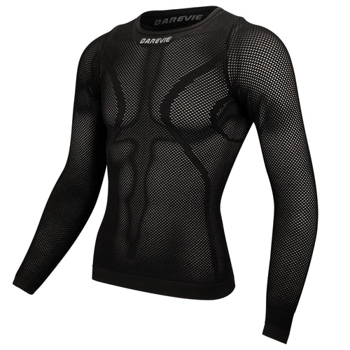 Planet Gates Black long sleeve / XXL-3XL / CHINA DAREVIE Cycling First Layer Man Compression Seamless Bicycle GYM Cycling Inner Man Sports Fishnet Shirt Undershirt Cycling Women