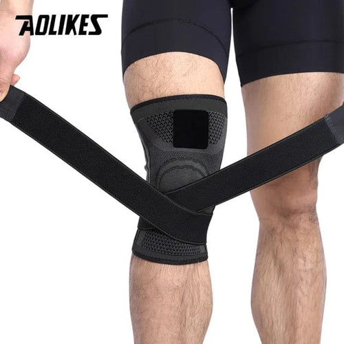 Planet Gates Black / M AOLIKES 1PCS Knee Support Professional Protective Sports Knee Pad Breathable Bandage Knee Brace Basketball Tennis Cycling