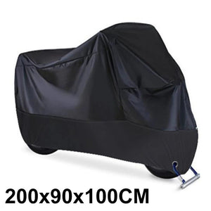 Planet Gates Black M Motorcycle Cover Waterproof All Season Dustproof UV Protective Outdoor Indoor Scooter 190T Wear-resistant Fabric Motorbike Cover