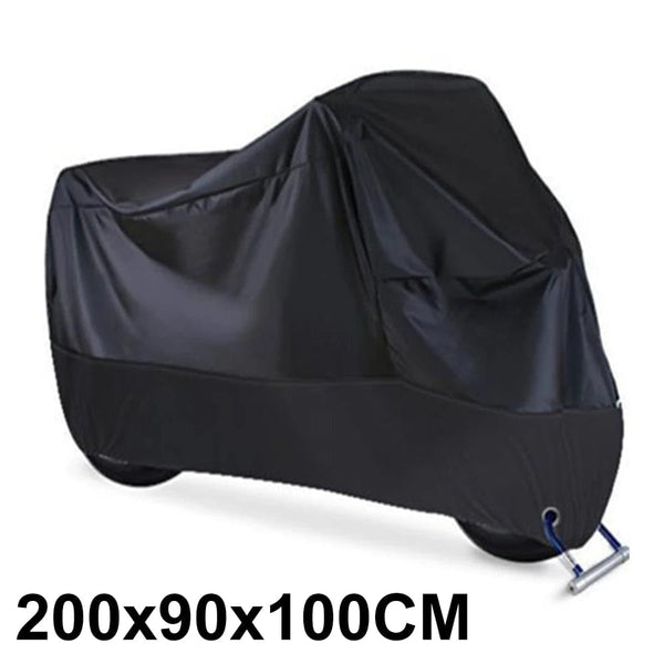Planet Gates Black M Motorcycle Cover Waterproof All Season Dustproof UV Protective Outdoor Indoor Scooter 190T Wear-resistant Fabric Motorbike Cover