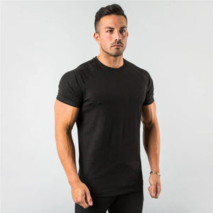 Planet Gates Black / M New Fashion Plain Tops Tees Fitness Mens T Shirt Short Sleeve Muscle Joggers Bodybuilding Tshirt Male Gym Clothes Slim Fit Shirt