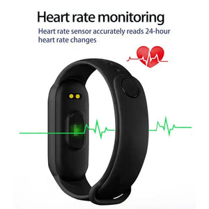 Planet Gates black M6 Smart Watch Men Women Fitness Smart Bracelet Sports Band Heart Rate Blood Pressure Monitor Waterproof Multi-function Watches