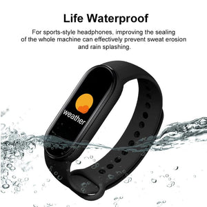 Planet Gates black M6 Smart Watch Men Women Fitness Smart Bracelet Sports Band Heart Rate Blood Pressure Monitor Waterproof Multi-function Watches