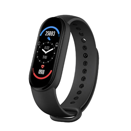 Planet Gates black M6 Smart Watch Men Women Fitness Smart Bracelet Sports Band Heart Rate Blood Pressure Monitor Waterproof Multi-function Watches