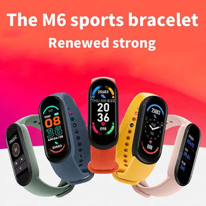 Planet Gates black M6 Smart Watch Men Women Fitness Smart Bracelet Sports Band Heart Rate Blood Pressure Monitor Waterproof Multi-function Watches