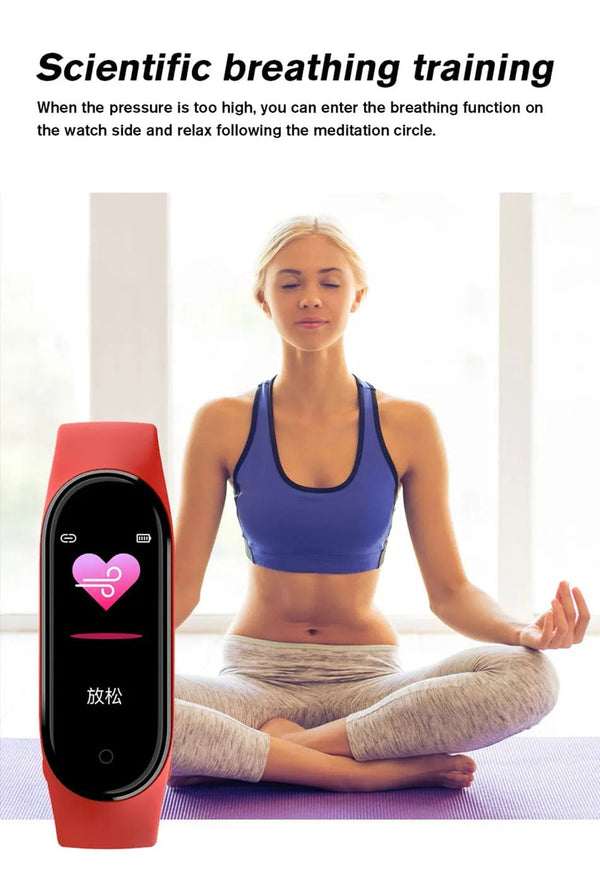 Planet Gates black M6 Smart Watch Men Women Fitness Smart Bracelet Sports Band Heart Rate Blood Pressure Monitor Waterproof Multi-function Watches