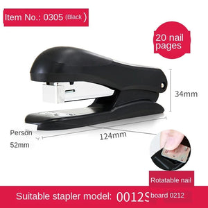 Planet Gates Black Medium Stapler 1-inch Nail Lifter Stapler Staple Needle Desktop Office Supplies Three Color
