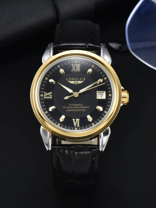 Planet Gates Black Men's watch with automatic movement is an ideal choice for business, leisure, dating, and any occasion with a calendar as a gift