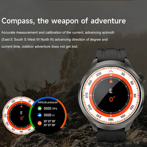Planet Gates Black mesh belt / For HUAWEI GT5 Watch For HUAWEI GT5 Watch Outdoor Sports Smart Watch Men AMOLED Screen NFC GPS Compass IP68 Waterproof Bluetooth Call SmartWatch Man