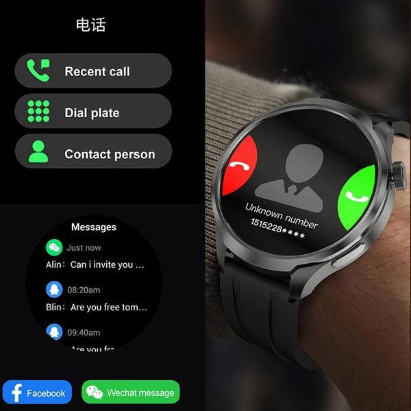 Planet Gates Black mesh belt / For HUAWEI GT5 Watch For HUAWEI GT5 Watch Outdoor Sports Smart Watch Men AMOLED Screen NFC GPS Compass IP68 Waterproof Bluetooth Call SmartWatch Man