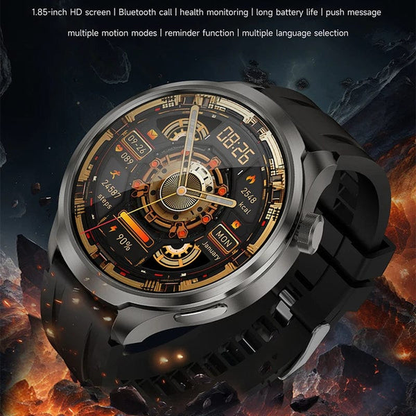 Planet Gates Black mesh belt / For HUAWEI GT5 Watch For HUAWEI GT5 Watch Outdoor Sports Smart Watch Men AMOLED Screen NFC GPS Compass IP68 Waterproof Bluetooth Call SmartWatch Man