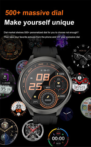 Planet Gates Black mesh belt / For HUAWEI GT5 Watch For HUAWEI GT5 Watch Outdoor Sports Smart Watch Men AMOLED Screen NFC GPS Compass IP68 Waterproof Bluetooth Call SmartWatch Man