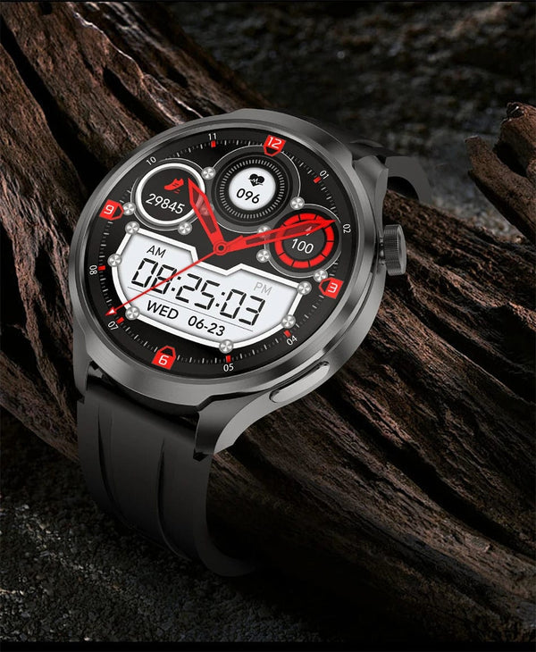 Planet Gates Black mesh belt / For HUAWEI GT5 Watch For HUAWEI GT5 Watch Outdoor Sports Smart Watch Men AMOLED Screen NFC GPS Compass IP68 Waterproof Bluetooth Call SmartWatch Man