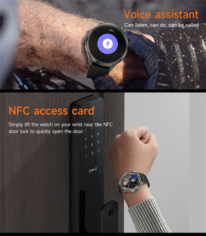 Planet Gates Black mesh belt / For HUAWEI GT5 Watch For HUAWEI GT5 Watch Outdoor Sports Smart Watch Men AMOLED Screen NFC GPS Compass IP68 Waterproof Bluetooth Call SmartWatch Man
