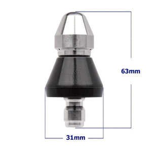 Planet Gates Black Metal 1/4"Quick High Pressure Washer 6 Jet Nozzle Universal Washing Machine Drain Pipe Dredging Cleaning Nozzle