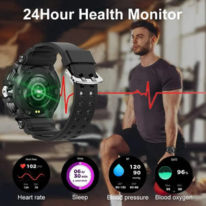 Planet Gates Black MEVADEN 1.5" Bluetooth Call GPS Smart Watch Men 120+ Sports Fitness Tracker Health Monitor Smartwatch for Android IOS 600mAh T90