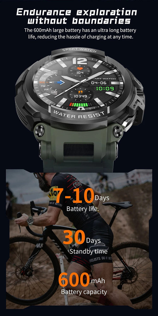 Planet Gates Black MEVADEN 1.5" Bluetooth Call GPS Smart Watch Men 120+ Sports Fitness Tracker Health Monitor Smartwatch for Android IOS 600mAh T90