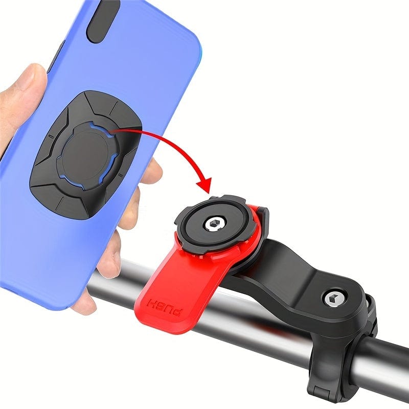 Planet Gates Black Motorcycle Bike Phone Holder Shock-resistant Bicycle Scooter Bike Handlebar Security Quick Lock Support Telephone Stand