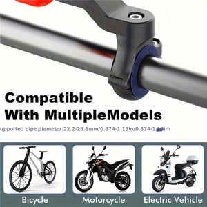 Planet Gates Black Motorcycle Bike Phone Holder Shock-resistant Bicycle Scooter Bike Handlebar Security Quick Lock Support Telephone Stand