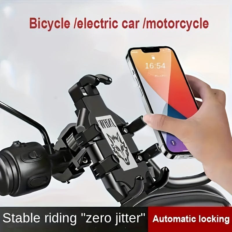 Planet Gates Black Motorcycle Mobile Phone Holder, Electric Vehicle Mobile Phone Holder, Electric Bottle Bicycle Navigation Bracket
