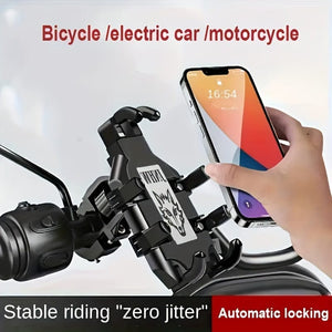 Planet Gates Black Motorcycle Mobile Phone Holder, Electric Vehicle Mobile Phone Holder, Electric Bottle Bicycle Navigation Bracket
