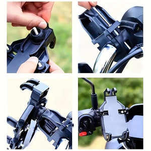 Planet Gates Black Motorcycle Mobile Phone Holder, Electric Vehicle Mobile Phone Holder, Electric Bottle Bicycle Navigation Bracket