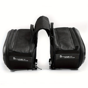 Planet Gates Black Motorcycle Saddlebags, 40L Large Capacity Detachable Side Saddle Bags Motorcycle Panniers Bags With Protective Cover Universal Motorcycle Luggage Bag